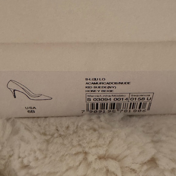 Schutz Nude Suede Honey Beige Pointed Toe Heels - Picture 7 of 7